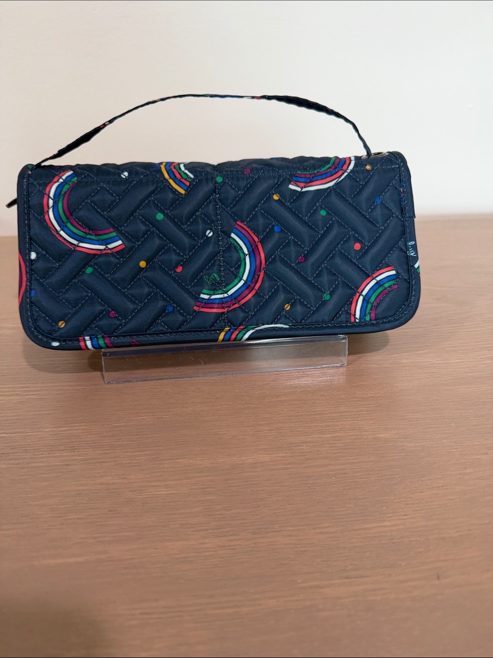 Lug Sleeper Navy Quilted Rainbow Print Brush Holder Case